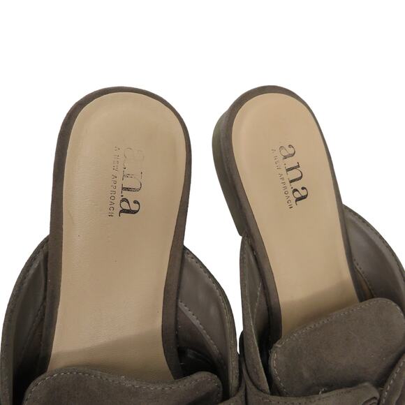 ANA Taupe Suede Ballet Flats 7.5 Classic Slip on Chic Minimalist - Picture 5 of 8